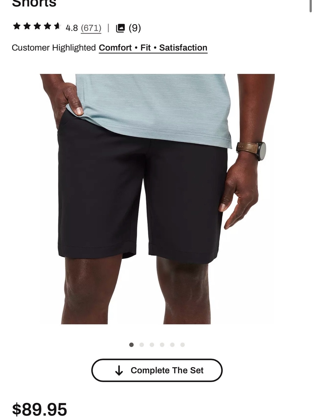 Travis Mathew Black Flat-Front Performance Shorts